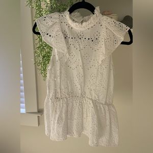 White Eyelet Top